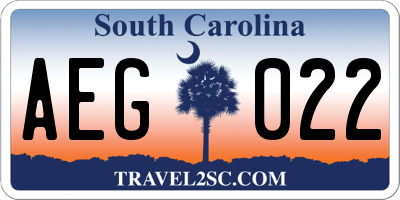 SC license plate AEG022