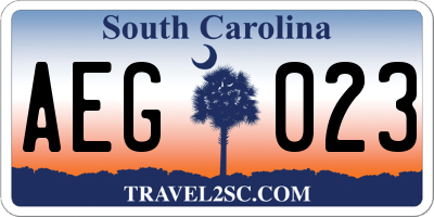 SC license plate AEG023