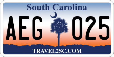 SC license plate AEG025