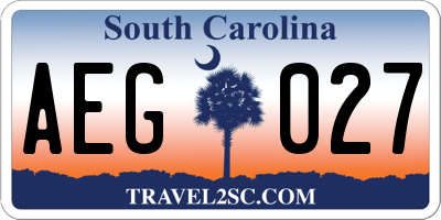 SC license plate AEG027