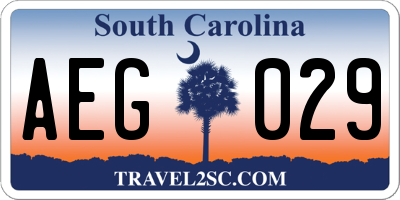 SC license plate AEG029