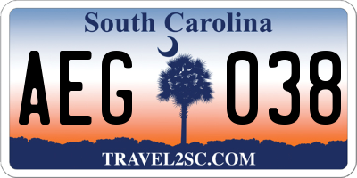 SC license plate AEG038