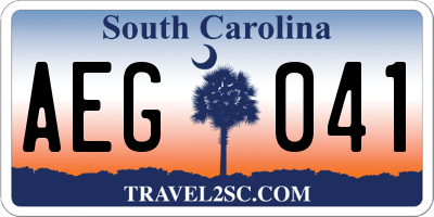 SC license plate AEG041