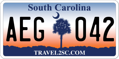 SC license plate AEG042