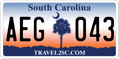 SC license plate AEG043