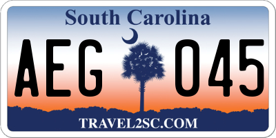 SC license plate AEG045