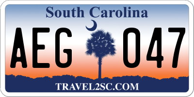 SC license plate AEG047