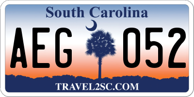 SC license plate AEG052
