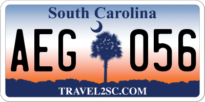 SC license plate AEG056