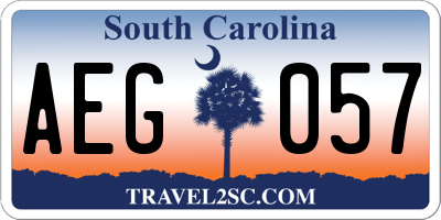 SC license plate AEG057