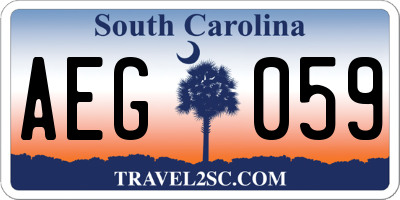 SC license plate AEG059