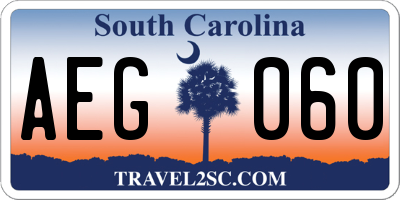 SC license plate AEG060