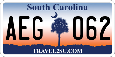 SC license plate AEG062