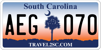 SC license plate AEG070