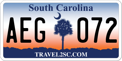 SC license plate AEG072