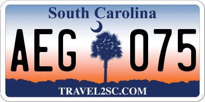 SC license plate AEG075