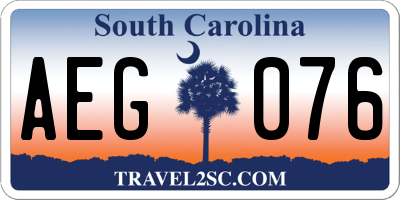 SC license plate AEG076