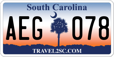 SC license plate AEG078