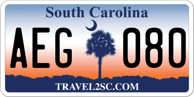 SC license plate AEG080