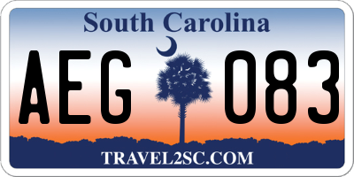 SC license plate AEG083