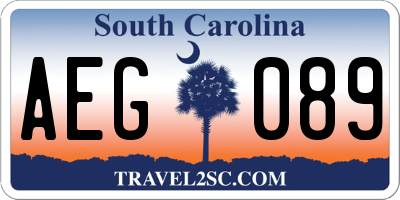 SC license plate AEG089