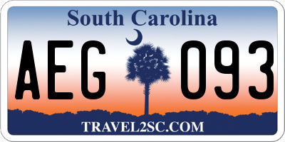 SC license plate AEG093