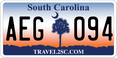 SC license plate AEG094