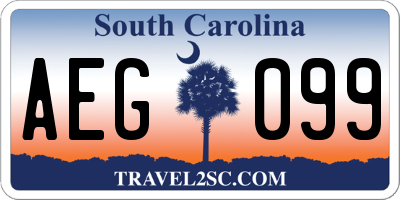 SC license plate AEG099