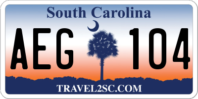 SC license plate AEG104