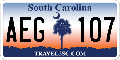SC license plate AEG107