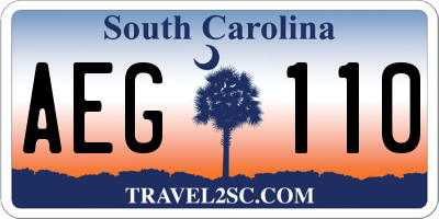 SC license plate AEG110