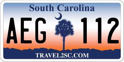 SC license plate AEG112