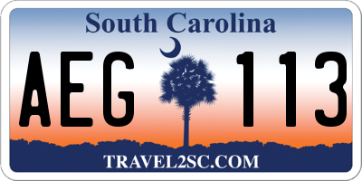 SC license plate AEG113
