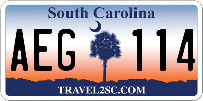 SC license plate AEG114