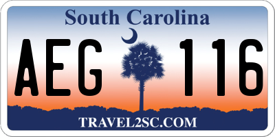 SC license plate AEG116