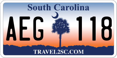 SC license plate AEG118