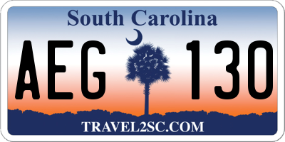 SC license plate AEG130