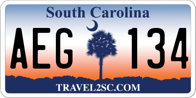 SC license plate AEG134