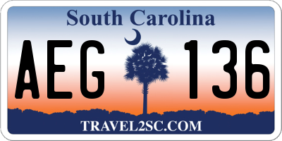 SC license plate AEG136