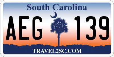 SC license plate AEG139