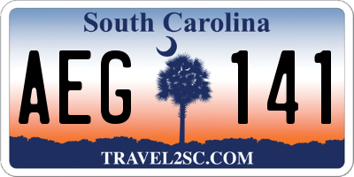SC license plate AEG141