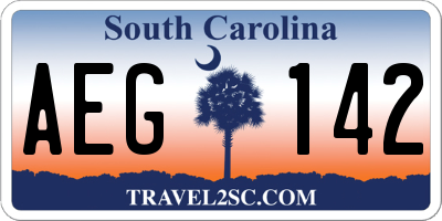 SC license plate AEG142