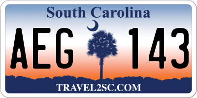 SC license plate AEG143