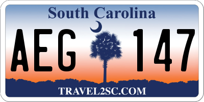 SC license plate AEG147