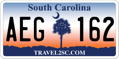 SC license plate AEG162
