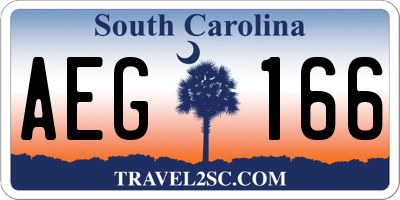 SC license plate AEG166