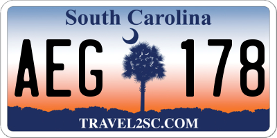 SC license plate AEG178