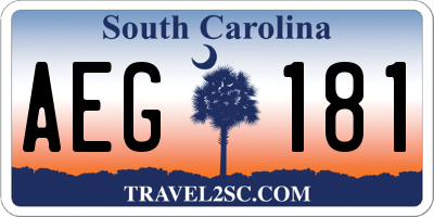 SC license plate AEG181