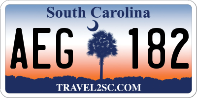 SC license plate AEG182