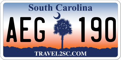SC license plate AEG190